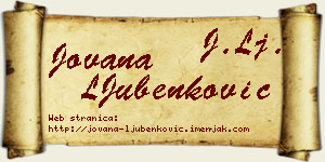 Jovana LJubenković vizit kartica